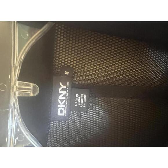 DKNY Silk Black Mesh Women's Moto Bomber Jacket Pockets Zippers Size Medium - Picture 2 of 10